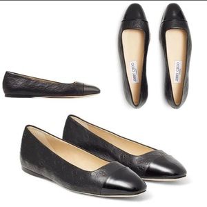 NWT Jimmy Choo “Watson” monogram ballerina flat, 38.5 / 8.5